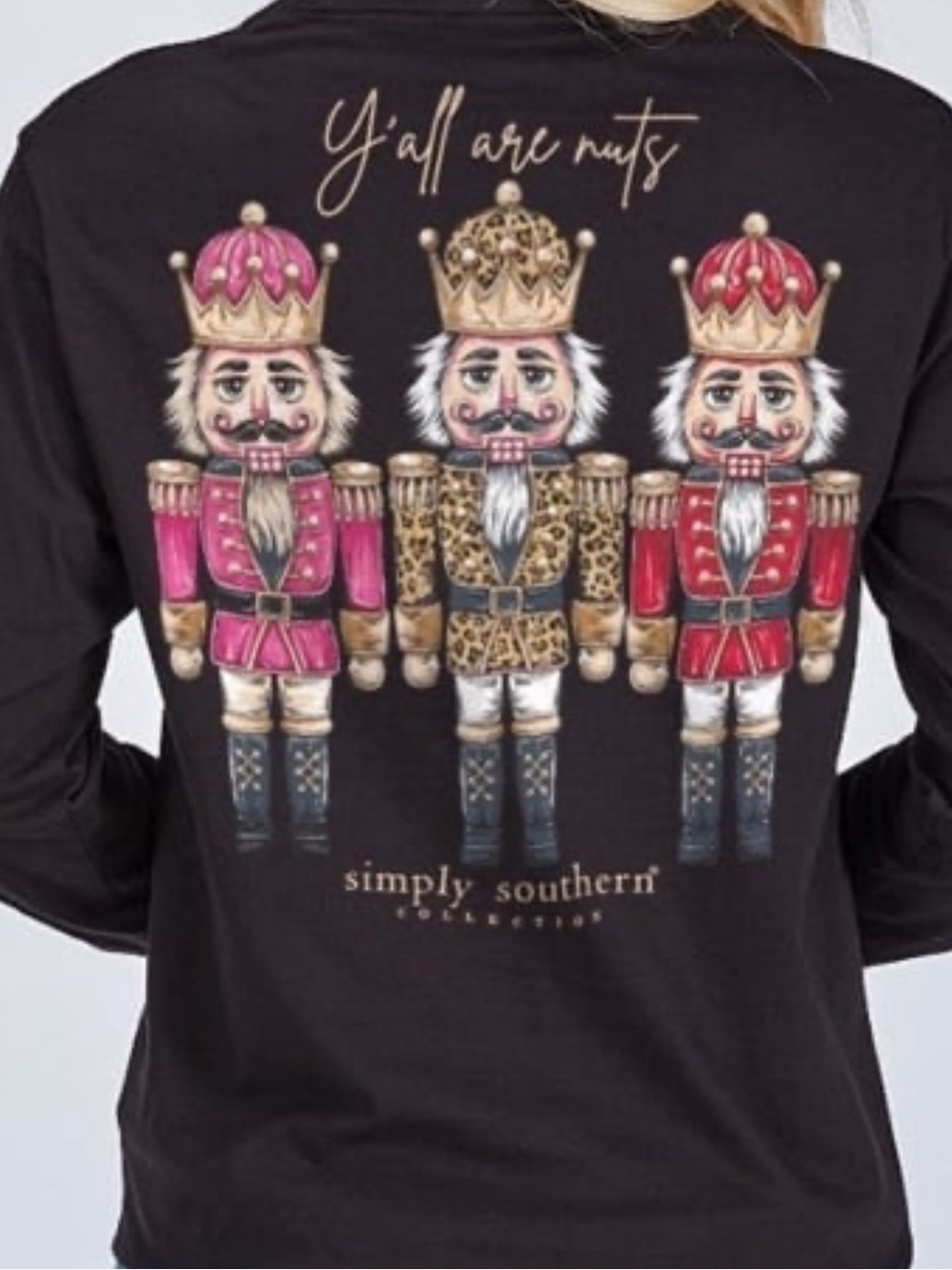 Simply Southern Black Long-Sleeve Nutcracker Trio Graphic Shirt